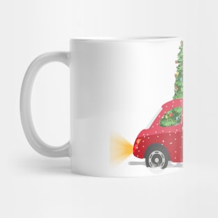 Vintage Wagon Christmas Shirt - Tree on Car Xmas Vacation T-Shirt Mug